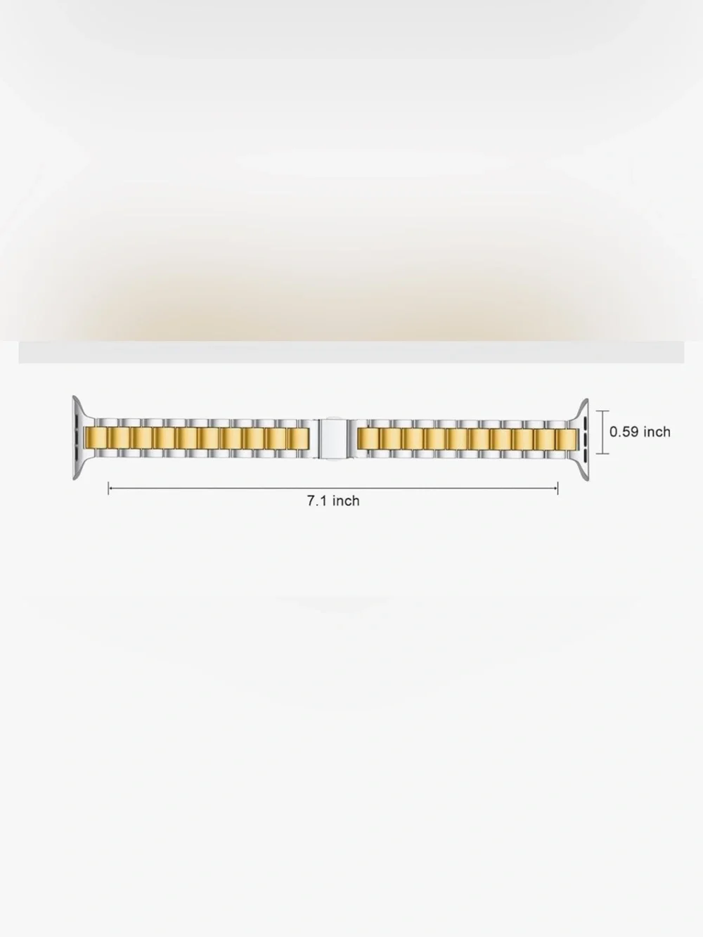 New Lenrao Compatible iWatch Band 38/40/41/42mm. Silver & Gold Stainless Steel.